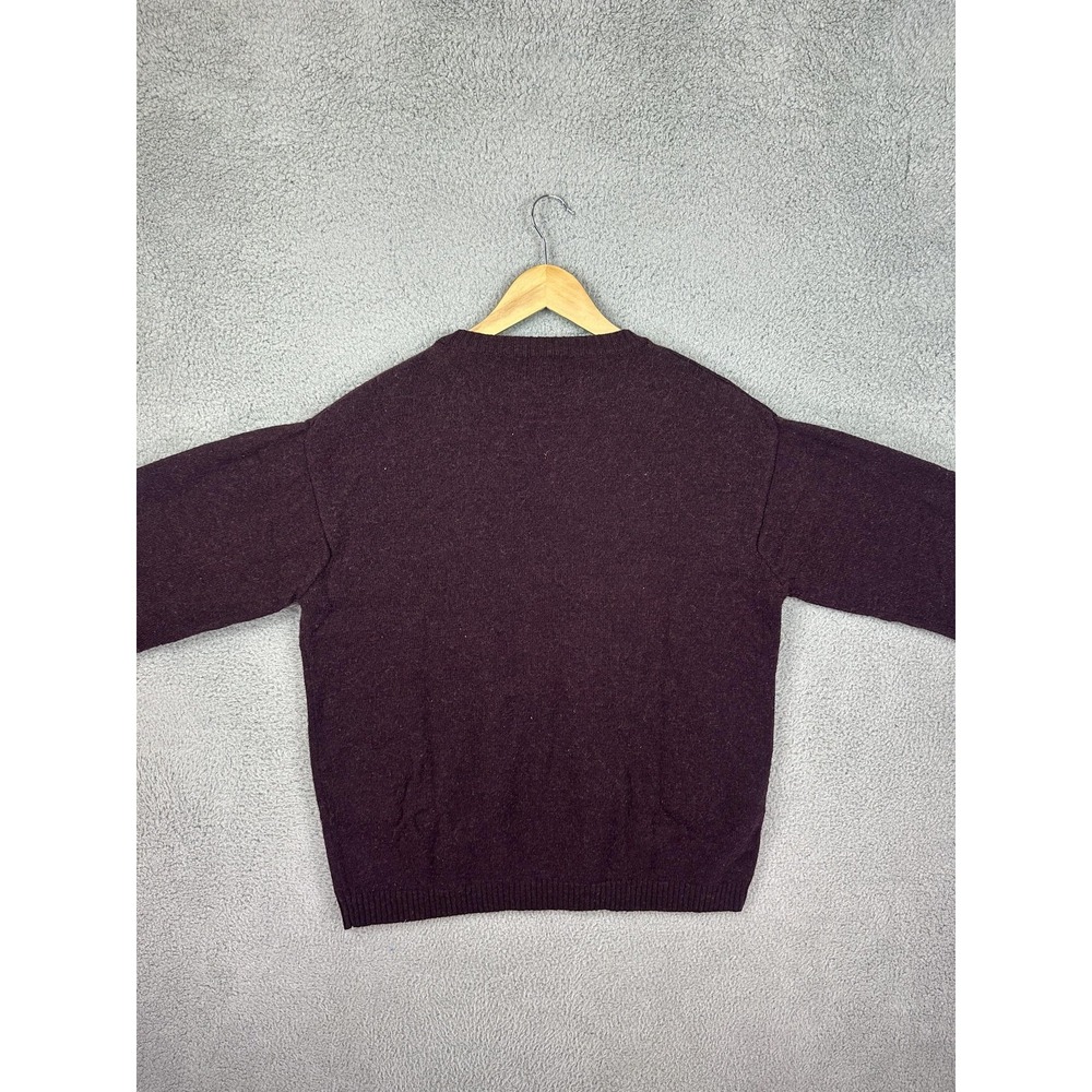 Vintage St Johns Bay Sweater Mens Medium Purple Lambswool Argyle Knit 90s Mens - Picture 7 of 8